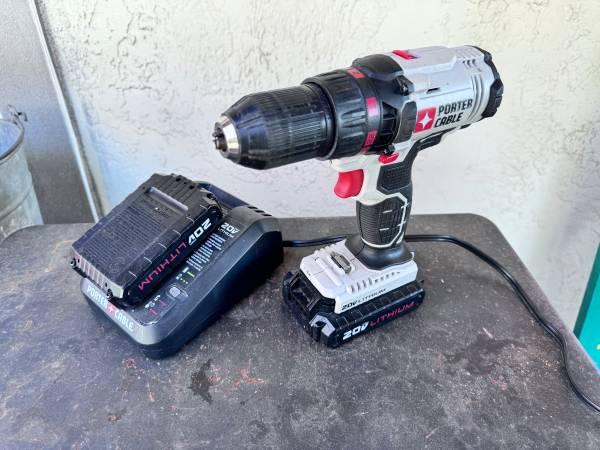 Porter Cable 20v cordless drill with two batteries and charger.jpg
