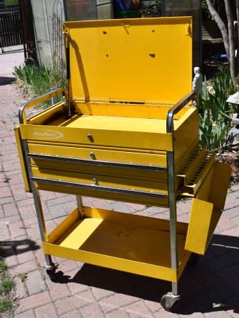 Blue Point Snap On yellow rolling roll cart tool box.jpg