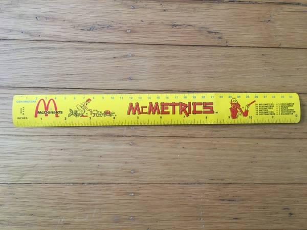 Vintage McDonald's Mcmetrics Ruler Advertising Metric System Metal.jpg
